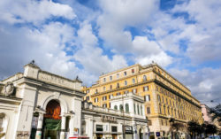 Rome, Italy, February 2017: View of via Cola di Rienzo at the local market in Rome, Italy